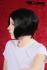 Black short artificial hair wig