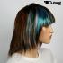 Braune Frauenpercke mit silber/blauen Highlights