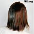 Braune Frauenpercke mit silber/blauen Highlights