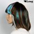 Braune Frauenpercke mit silber/blauen Highlights