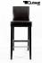 B-Ware Edler Holzbarhocker braun Holzgestell Schwarz Barhocker Holz mit Lehne "Michael"