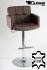 Design Barhocker braun ECHT LEDER hhenverstellbar gepolstert 15 Kg, Fu &#8960; 50 cm - Leonardo