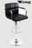 Design Barhocker in schwarz hhenverstellbar mit gepolsterter Rckenlehne und abnehmbarer Armlehne -