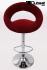 Design Barhocker weinrot plush Stoffbezug hhenverstellbar mittels Gasdruckfeder -