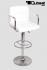 Design Barhocker wei hhenverstellbar mit gepolsterter Rckenlehne und abnehmbarer Armlehne -