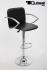 Design Barstool black height adjustable with padded backrest and chrome plated armrest - "Barbara"