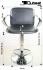 Design Barstool creme-coloured height adjustable with padded backrest and chrome plated armrest - "Barbara"
