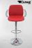Design Barstool red height adjustable with padded backrest and chrome plated armrest - "Barbara"