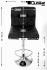 Designer Barstool  black GENUINE LEATHER height adjustable with padded backrest  - "Theo"