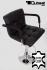 Designer Barstool  black GENUINE LEATHER height adjustable with padded backrest and removable armrest - "Theo"