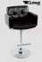 Designer Barstool black height adjustable upholstered backrest and armrest - "Leonardo"
