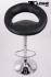 Designer Barstool black padded height adjustable by gas lift action - "Clemens"