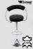 Designer Barstool  black REAL LEATHER height adjustable by gas lift action &#8211;