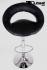 Designer Barstool  black REAL LEATHER height adjustable by gas lift action - "Clemens"