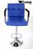 Designer Barstool blue height adjustable with padded backrest and removable armrest - "Theo"