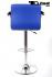 Designer Barstool blue height adjustable with padded backrest and removable armrest - "Theo"