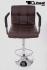 Designer Barstool  brown GENUINE LEATHER height adjustable with padded backrest and removable armrest -