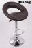 Designer Barstool  brown padded height adjustable by gas lift action - "Clemens"