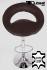 Designer Barstool brown REAL LEATHER height adjustable by gas lift action - "Clemens"