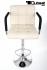 Designer Barstool  creme-coloured height adjustable with padded backrest and removable armrest &#8211; "Theo&#8221;