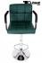 Designer Barstool dark green height adjustable with padded backrest and removable armrest - "Theo"