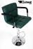Designer Barstool dark green height adjustable with padded backrest and removable armrest - "Theo"