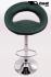 Designer Barstool dark green padded height adjustable by gas lift action - "Clemens"