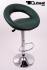 Designer Barstool dark green padded height adjustable by gas lift action - "Clemens"