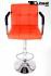 Designer Barstool  orange height adjustable with padded backrest and removable armrest - "Theo"