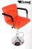 Designer Barstool  orange height adjustable with padded backrest and removable armrest - "Theo"