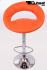 Designer Barstool orange padded height adjustable by gas lift action - "Clemens"