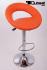 Designer Barstool orange padded height adjustable by gas lift action - "Clemens"