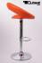 Designer Barstool orange padded height adjustable by gas lift action - "Clemens"