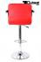 Designer Barstool red height adjustable with padded backrest and removable armrest - "Theo"