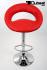 Designer Barstool red padded height adjustable by gas lift action - "Clemens"