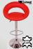 Designer Barstool red REAL LEATHER height adjustable by gas lift action -