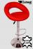 Designer Barstool red REAL LEATHER height adjustable by gas lift action -