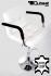 Designer Barstool  white GENUINE LEATHER height adjustable with padded backrest and removable armrest - "Theo"