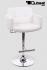 Designer Barstool white height adjustable upholstered backrest and armrest - "Leonardo"