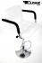 Designer Barstool  white height adjustable with padded backrest and removable armrest -