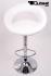 Designer Barstool  white padded height adjustable by gas lift action - "Clemens"