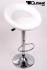 Designer Barstool  white padded height adjustable by gas lift action - "Clemens"