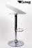 Designer Barstool  white padded height adjustable by gas lift action - "Clemens"
