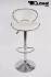 Designer Barstool  white padded height adjustable by gas lift action - "Tom"