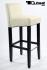 Edler Holzbarhocker B Ware wei Barhocker Holz Schwarz mit Lehne verstellbare Bodengleiter ECHT LEDER "Chris"