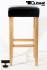 Edler Holzbarhocker Barhocker Holz braun Holzgestell Natur verstellbare Bodengleiter "Ben"