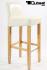 Edler Holzbarhocker Barhocker Holz wei Holzgestell Natur mit verstellbaren Bodengleitern und Rckenlehne "Chris"