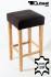 Edler Holzbarhocker braun Barhocker Holz Holzgestell Natur ECHT LEDER "Ben"