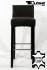 Edler Holzbarhocker braun Holzgestell B-WARE Schwarz mit Lehne Barhocker Holz ECHT LEDER "Chris"