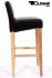 Edler Holzbarhocker braun Holzgestell Natur mit Lehne und verstellbaren Bodengleitern "Chris"